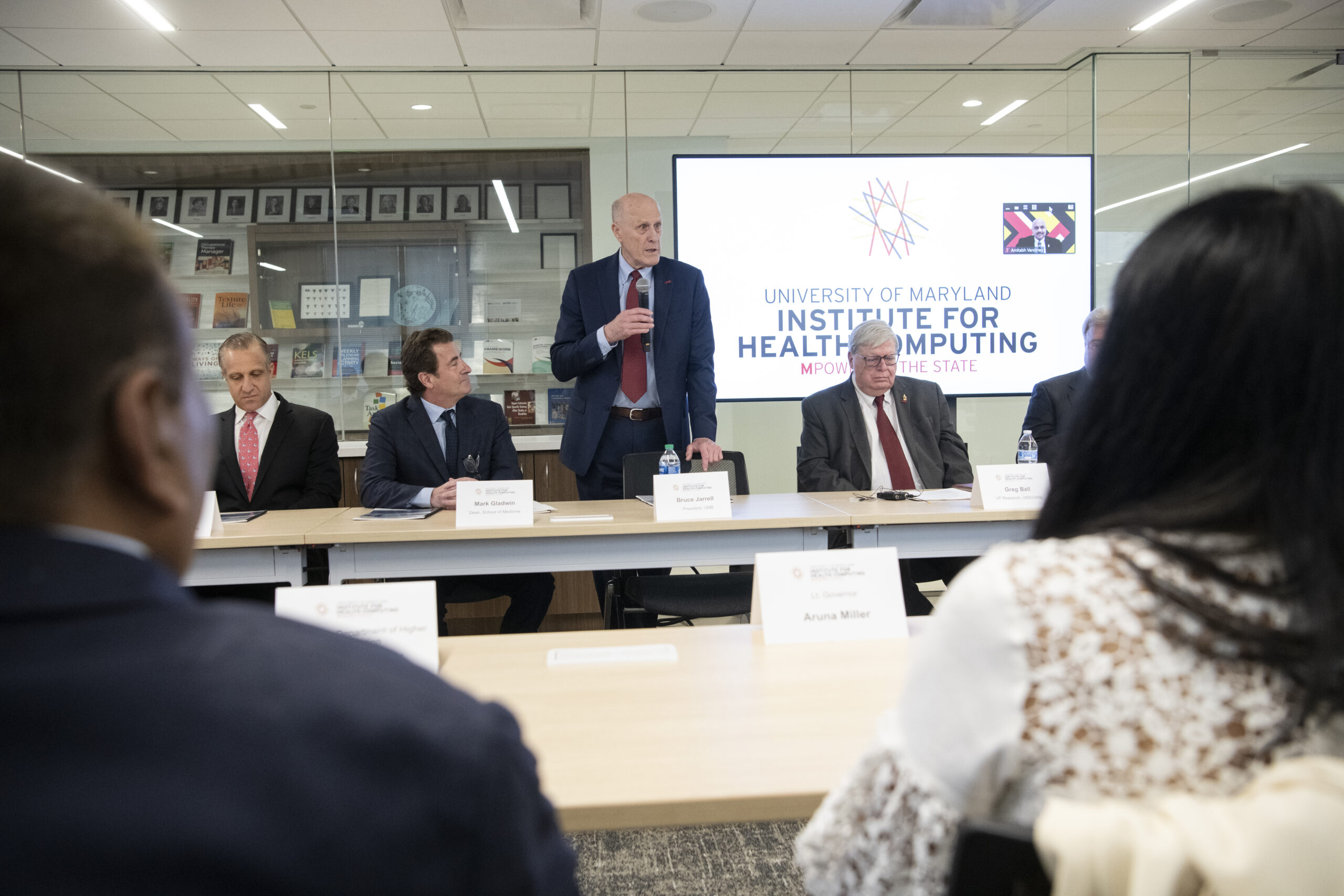 (L to R: Bradley Maron, Mark Gladwin, Bruce Jarrell, and Greg Ball, PhD, VP of Research)