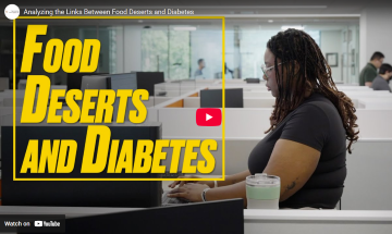 A screenshot of the YouTube video "Food Deserts and Diabetes"
