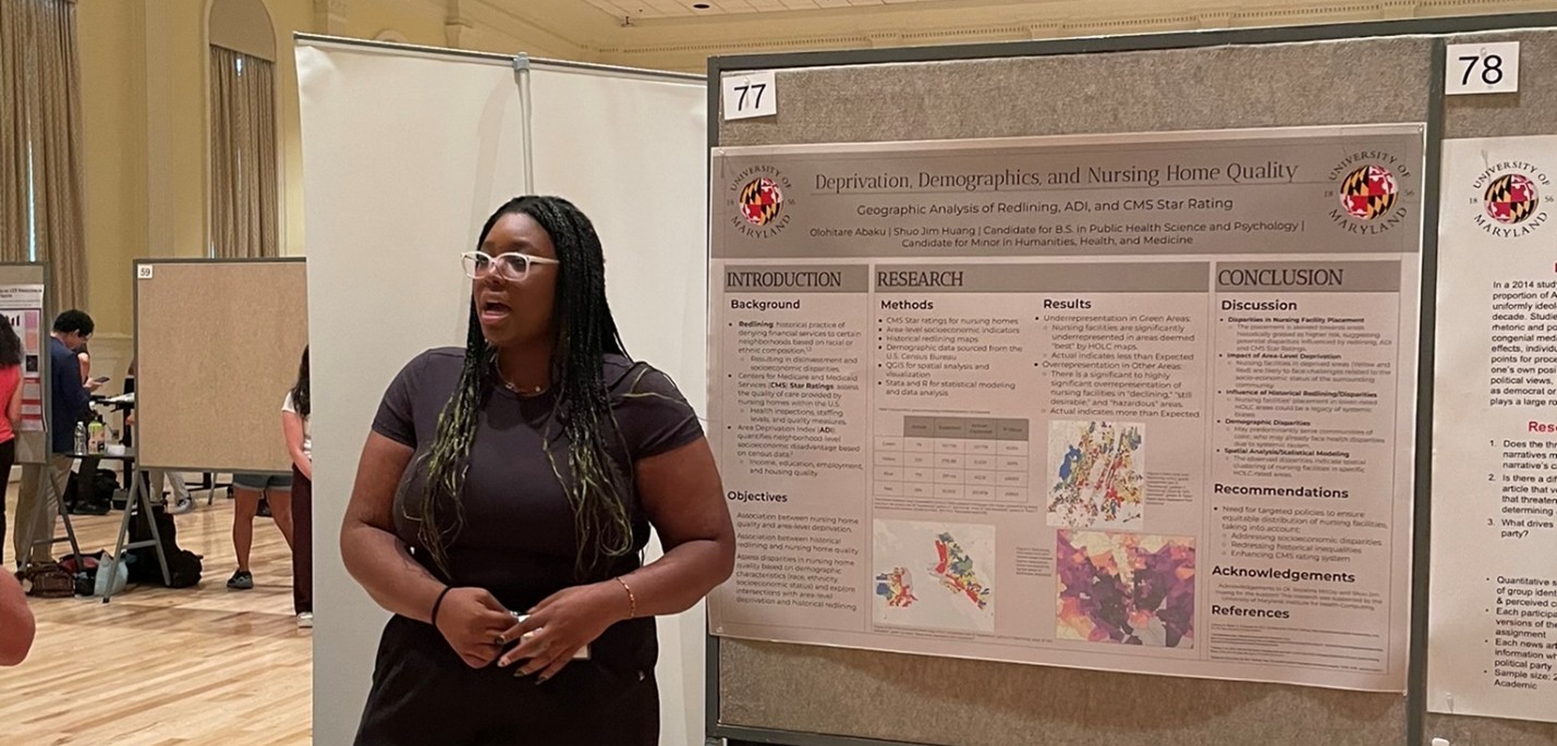 Abby Abaku presenting a research poster