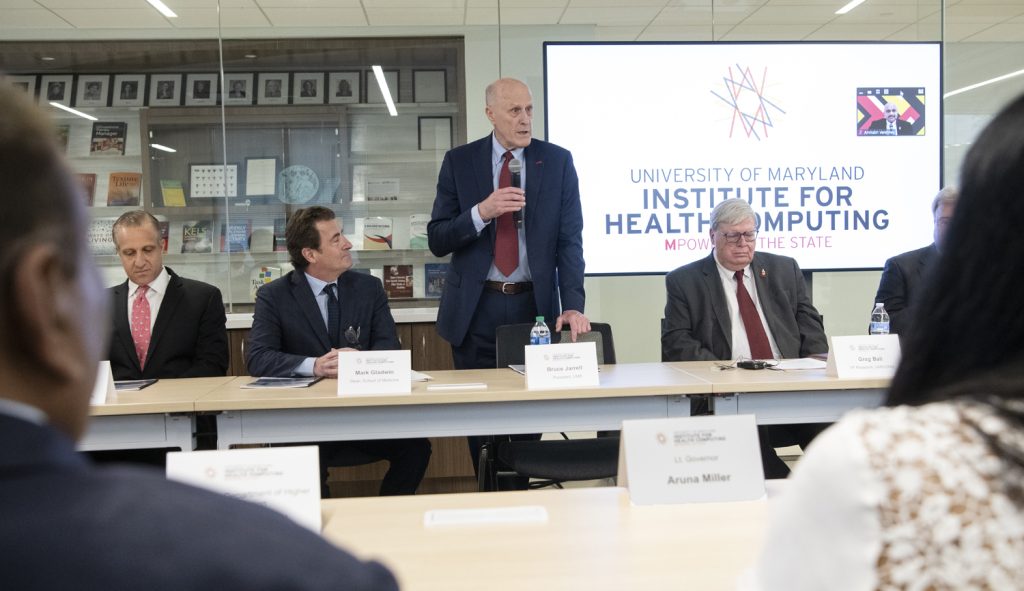 (left to right): Bradley Maron, Mark Gladwin, Bruce Jarrell, and Greg Ball, PhD, vice president of research