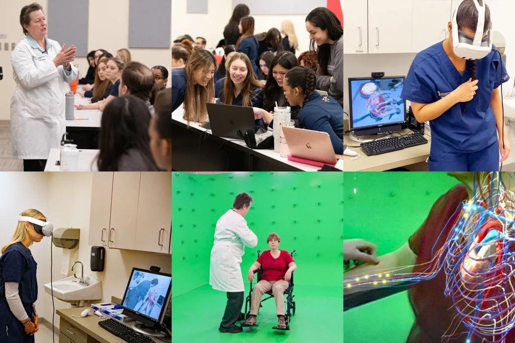 Physician assistant students learn using virtual reality (VR) technology