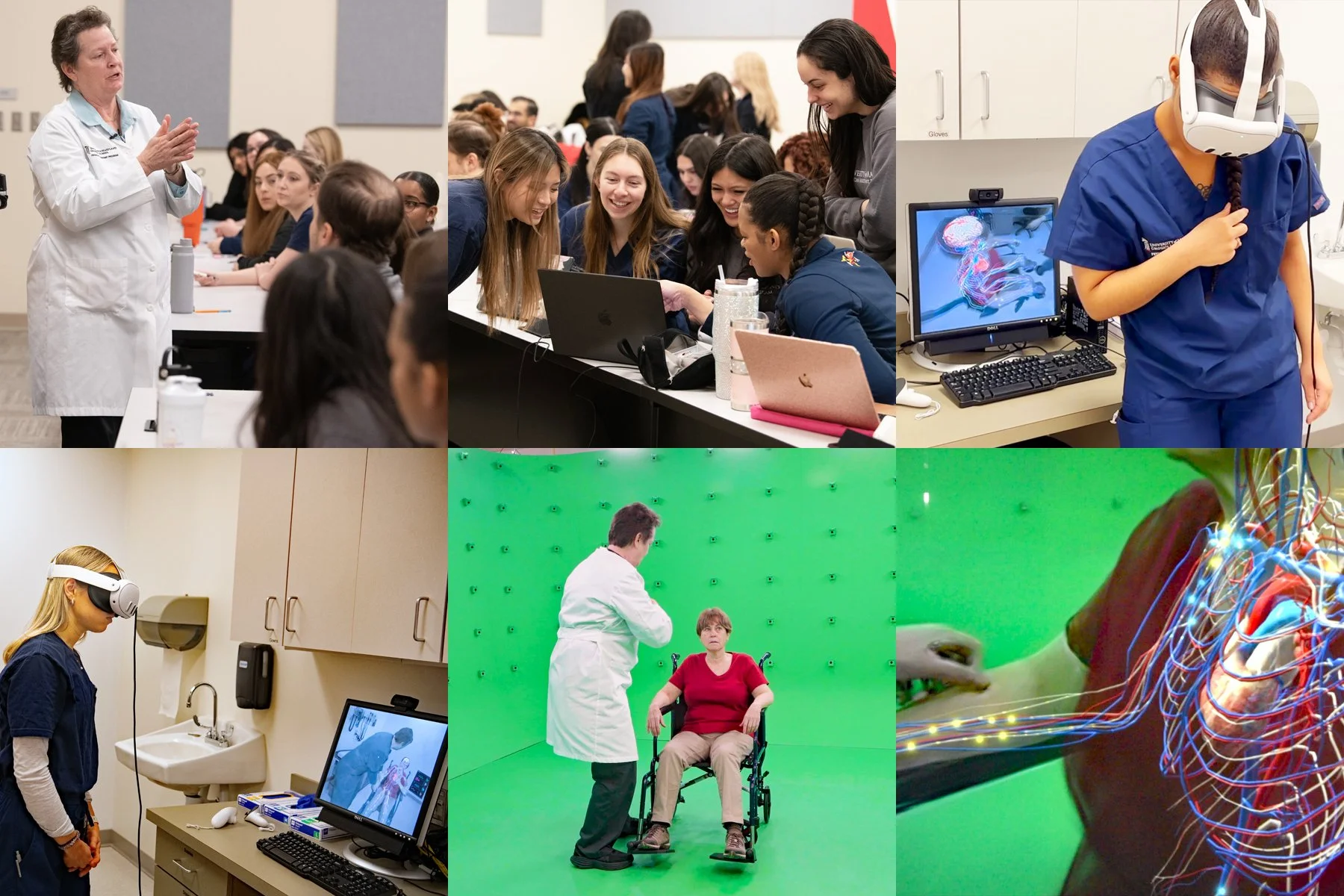 Physician assistant students learn using virtual reality (VR) technology