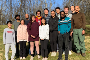 Pratyush Tiwary (back row, second from left) and his research team