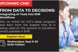 A flyer with text about the CME event From Data to Decisions
