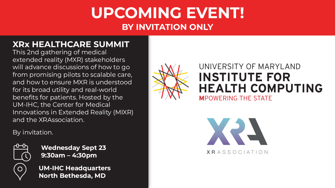 An image showing information about the XRx Healthcare Summit on September 23