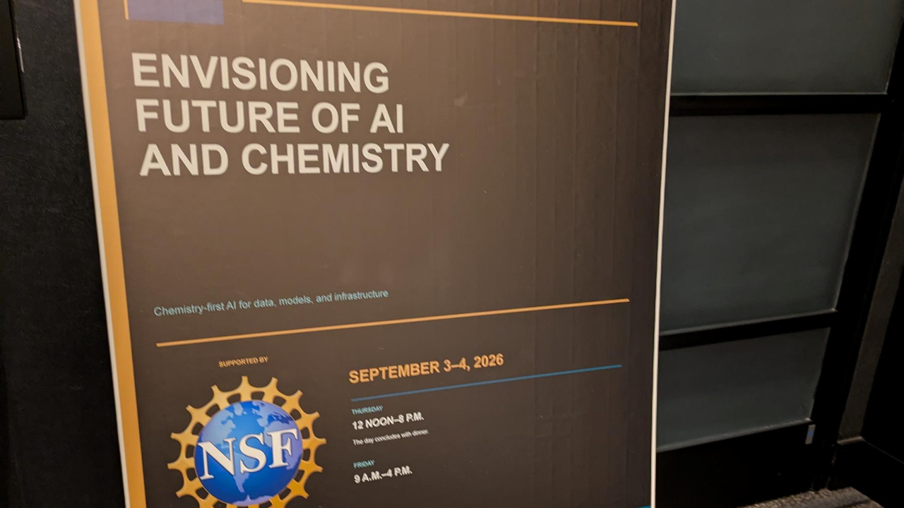Sign from the "Envisioning Future of AI and Chemistry" event